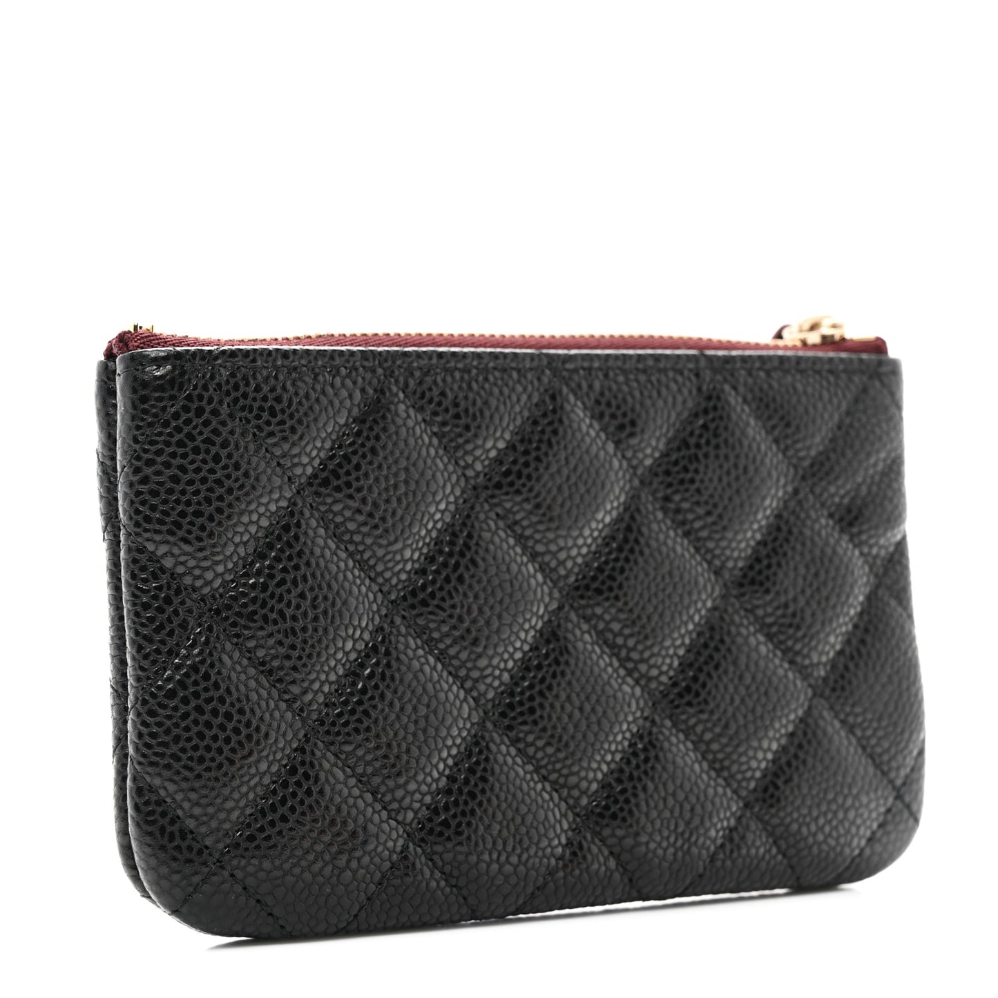 Caviar Quilted Small Cosmetic Case Black
