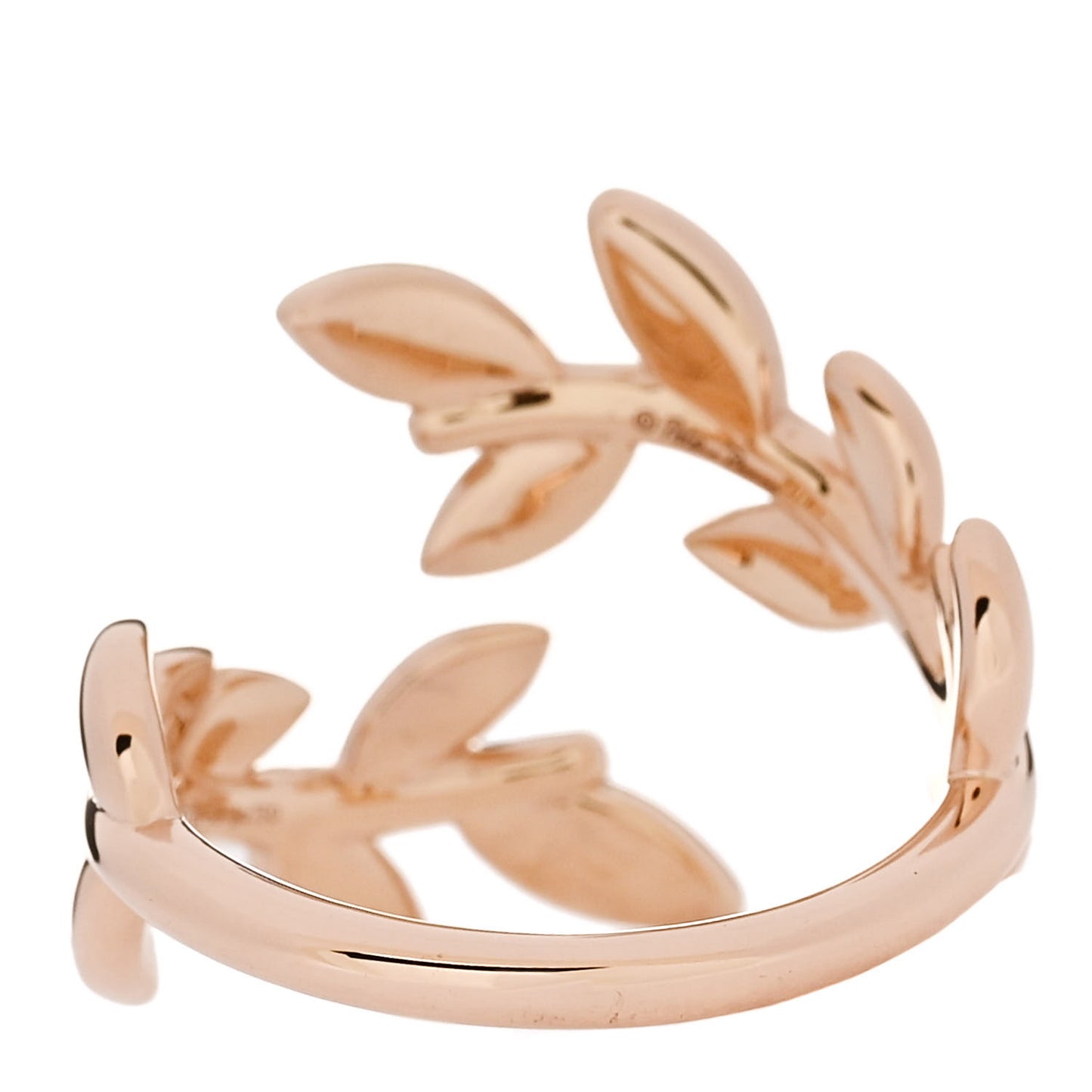 18K Rose Gold Paloma Picasso Olive Leaf Bypass Ring 54 7