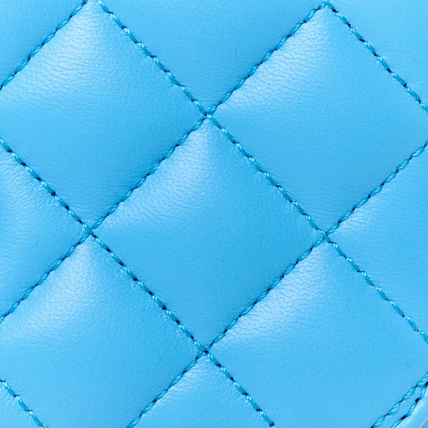 Nappa Quilted Small Medusa Chain Crossbody Blue