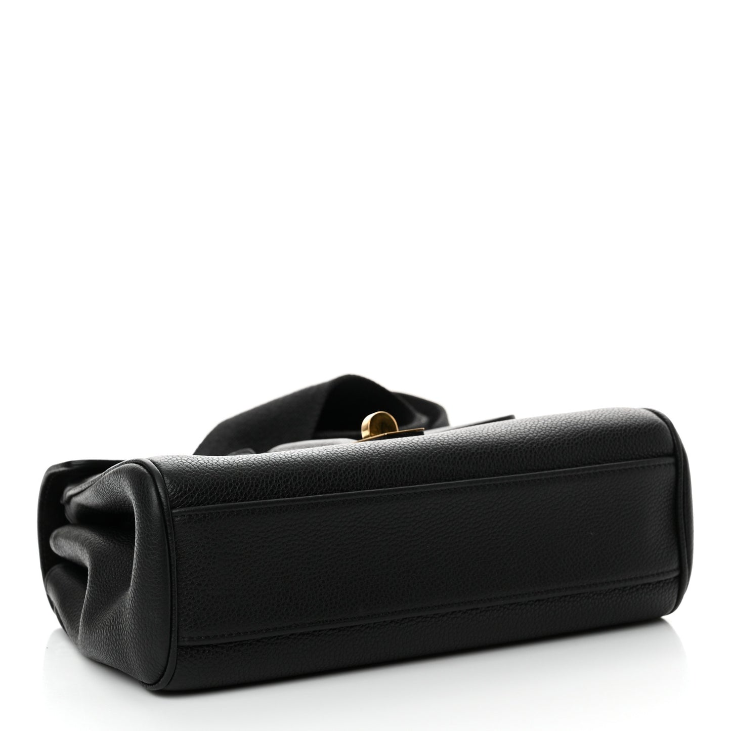 Grained Calfskin Teen Soft 16 Shoulder Bag Black