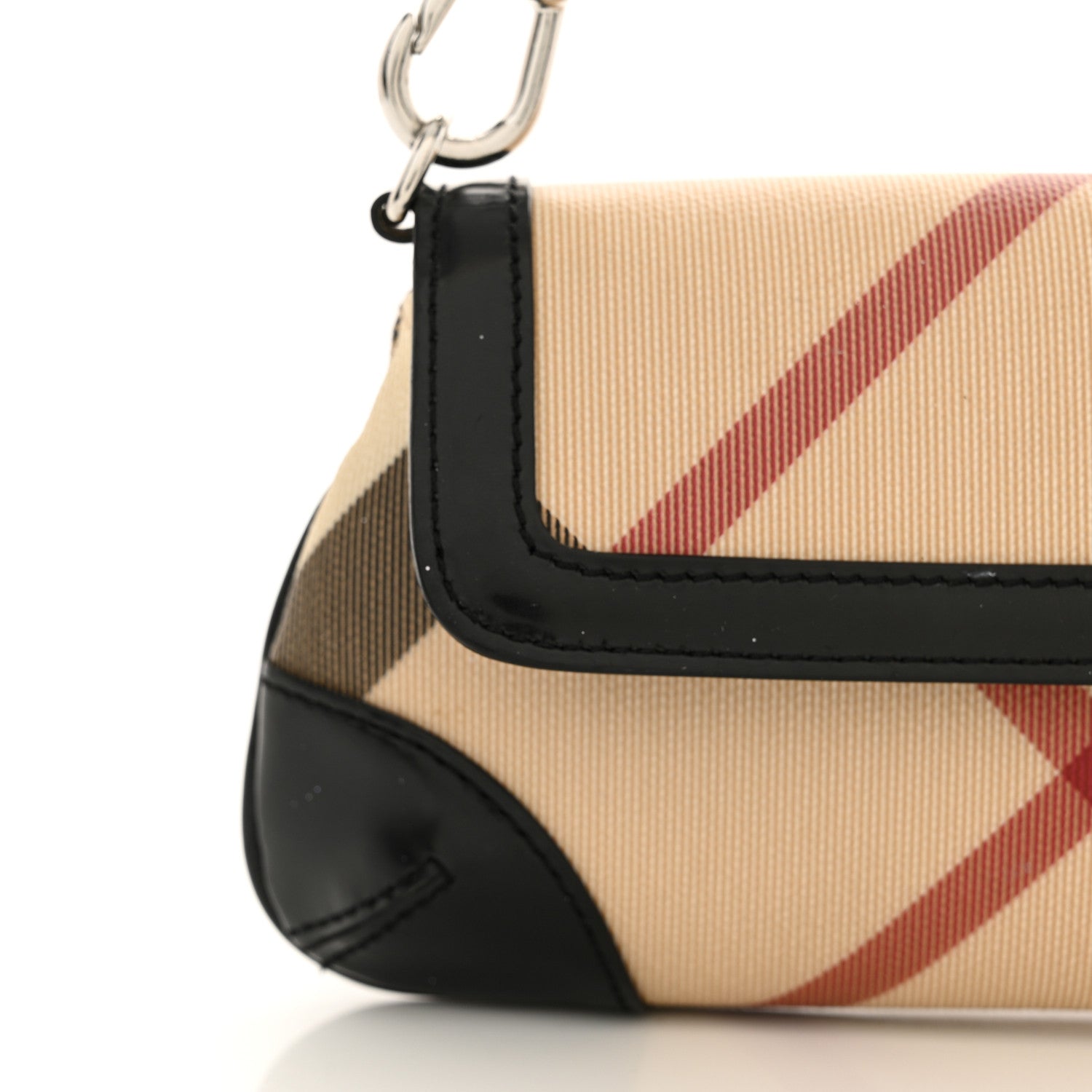 Burberry Nova Check Patent Calfskin Flap Shoulder Bag Black 12 of 13