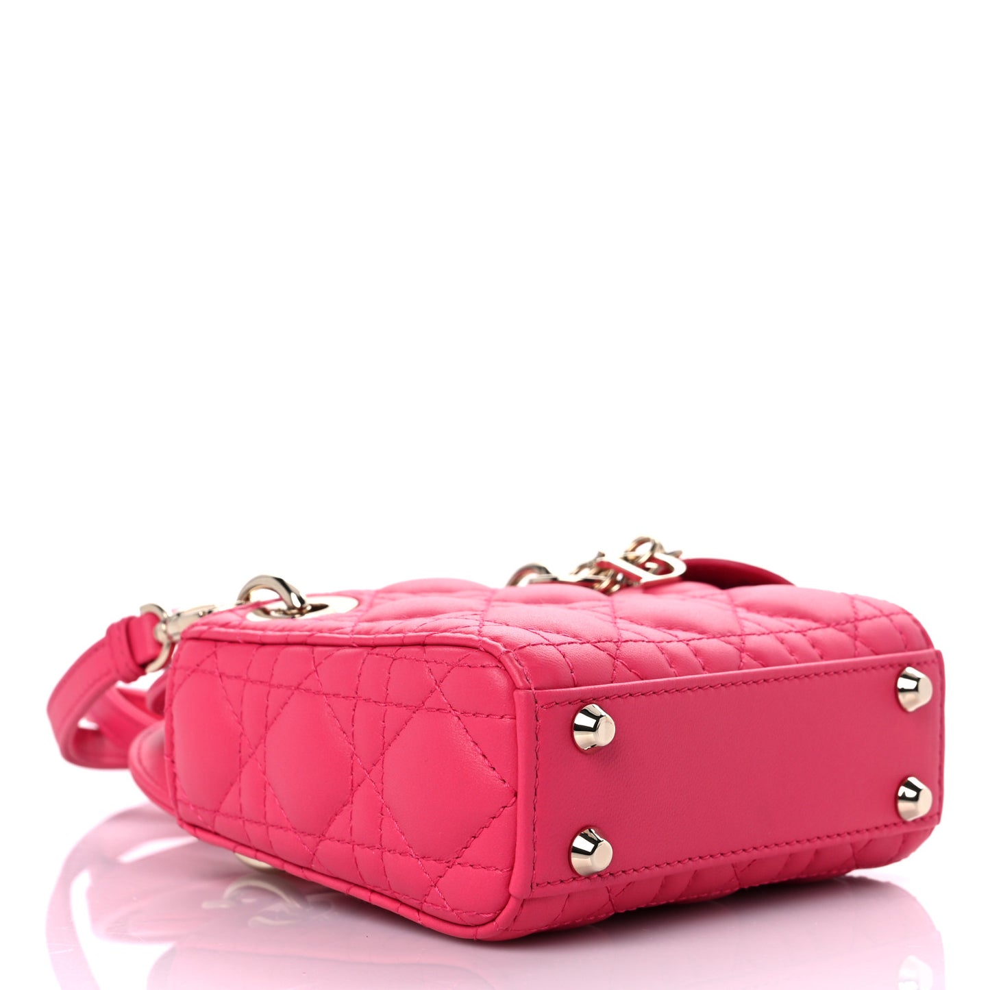 Lambskin Cannage Micro Lady Dior Bright Pink