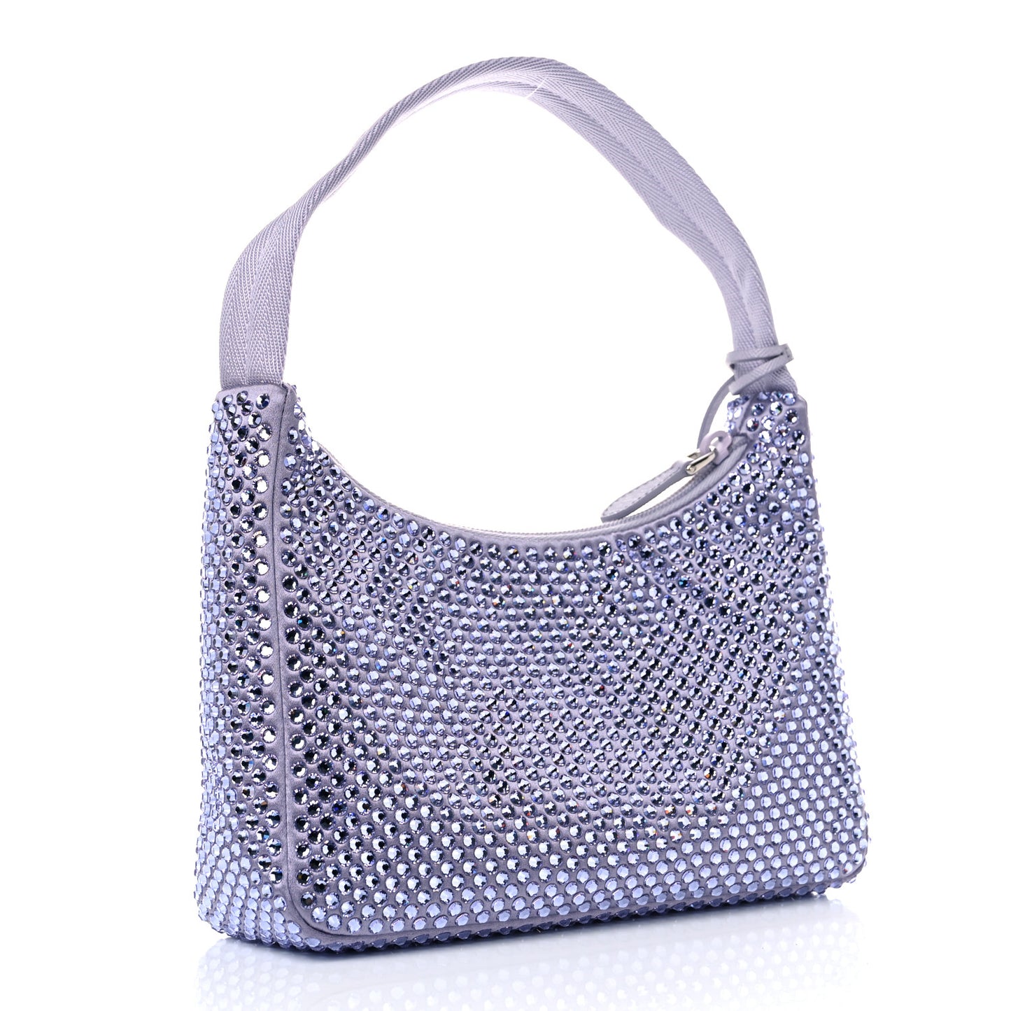 Satin Crystal Mini Re-Edition 2000 Bag Glicine