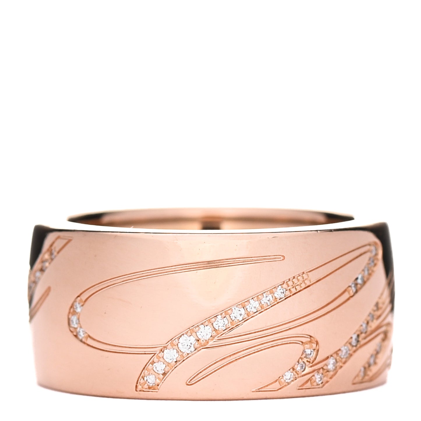 18k Rose Gold Chopardissimo Diamonds Spinning Ring 57 8