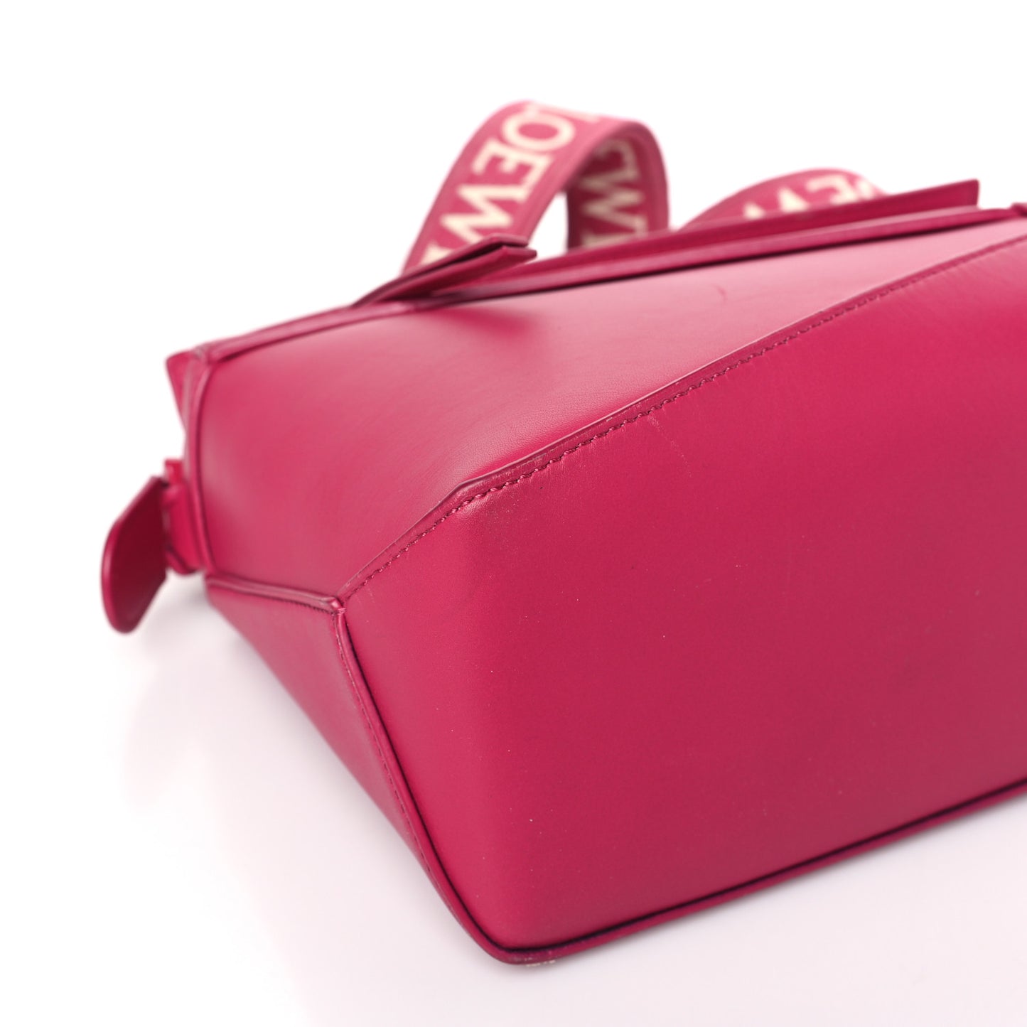 Satin Calfskin Monochrome Small Puzzle Edge Bag Ruby Red Glaze