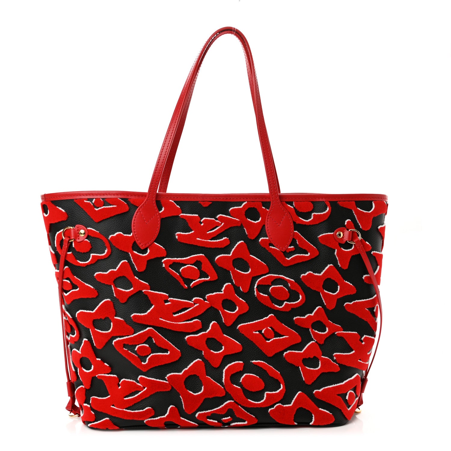 Louis Vuitton X UF Tufted Monogram Neverfull MM Black Red 1 of 10