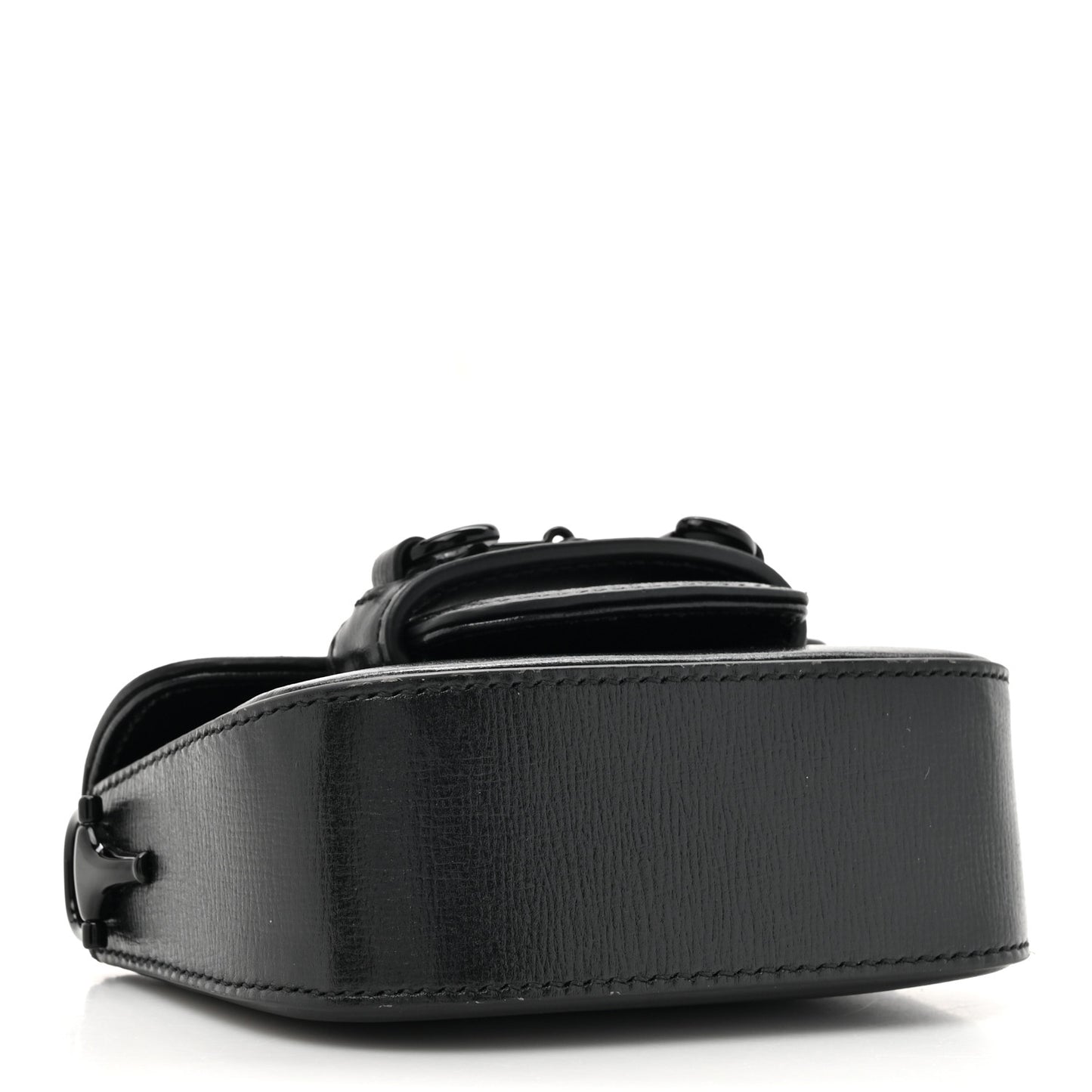 Azalea Calfskin Web Monochrome Horsebit 1955 Wallet On Strap Black