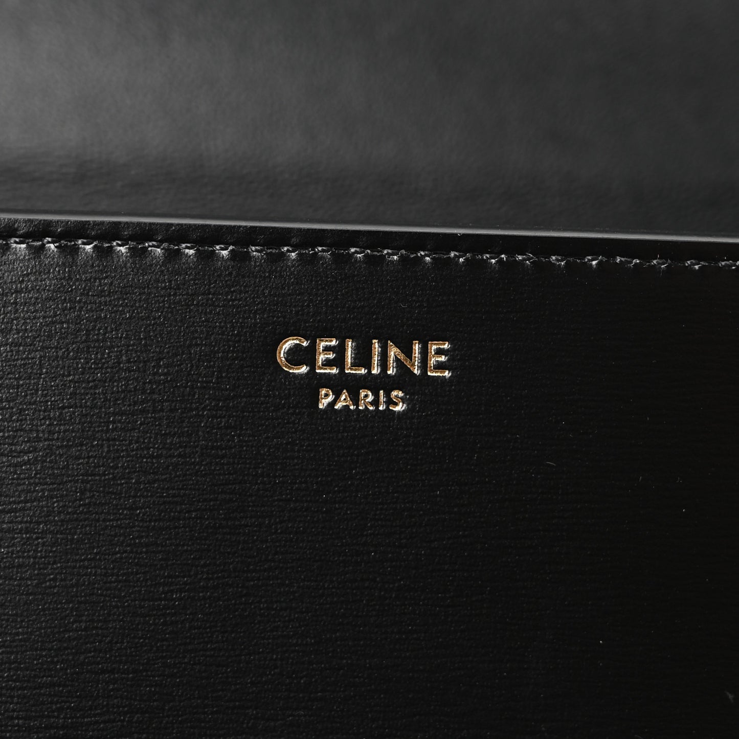 Shiny Calfskin Triomphe Chain Box Bag Black