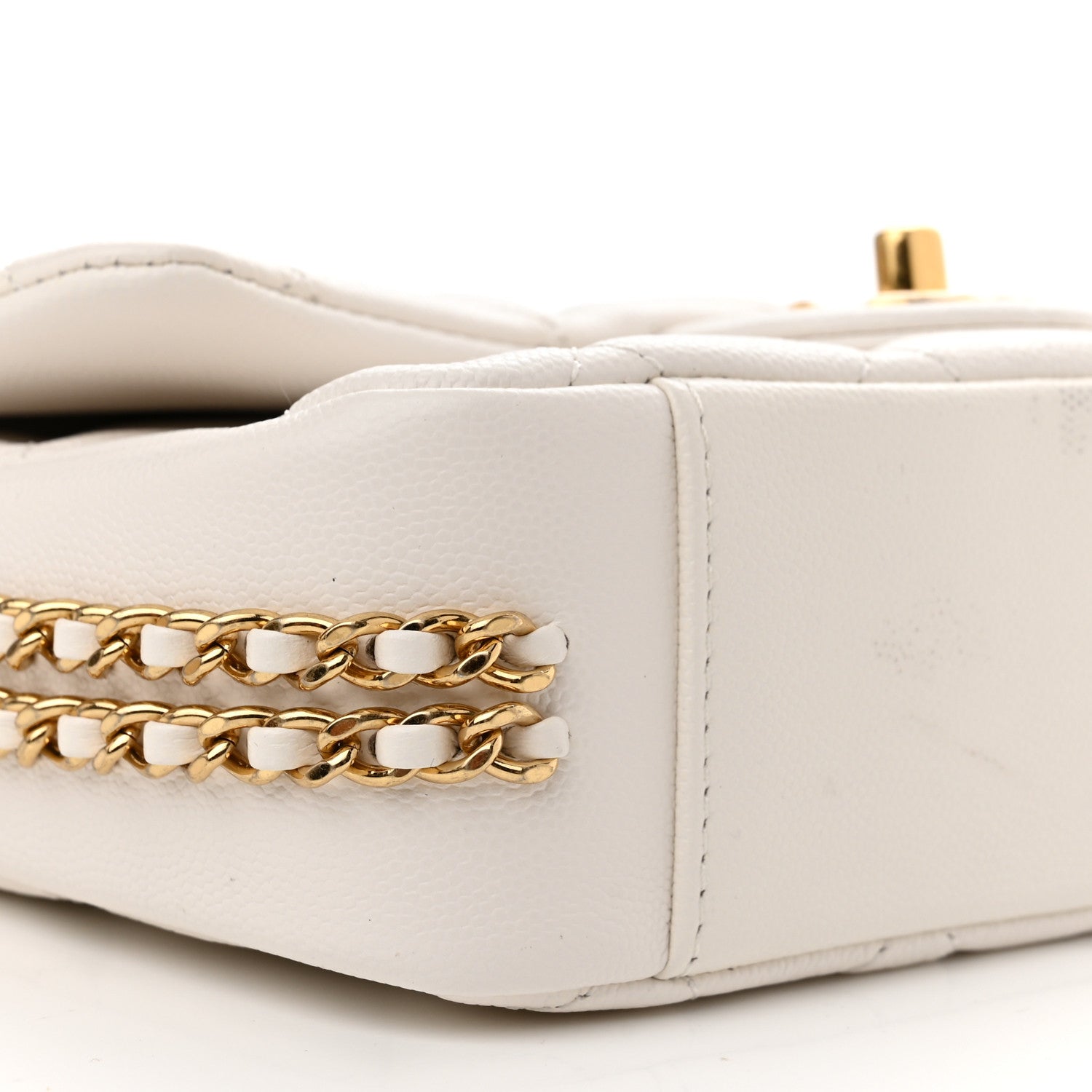 Chanel Caviar Quilted Mini CC You Flap White 9 of 12