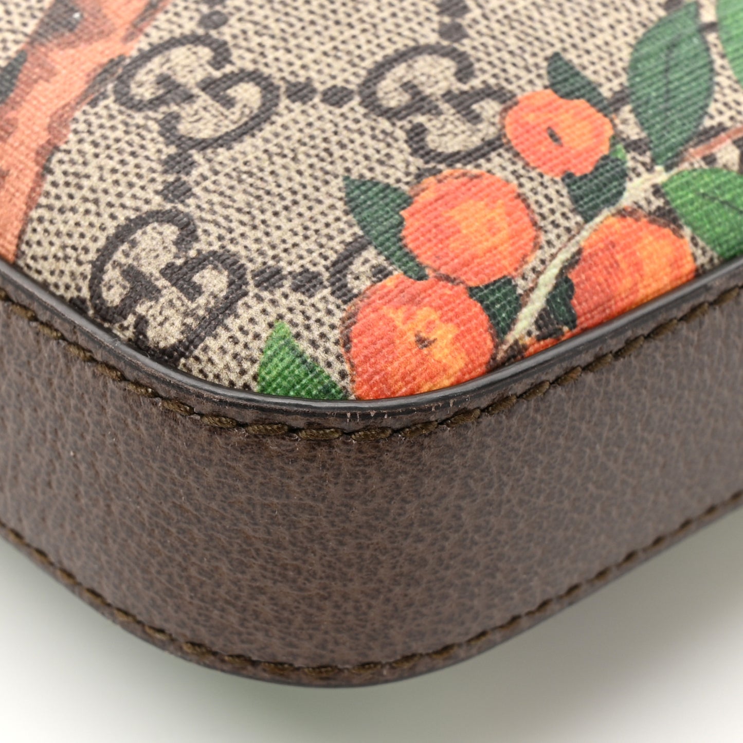 GG Supreme Monogram Tian Web Medium Flat Messenger Beige Multicolor New Acero