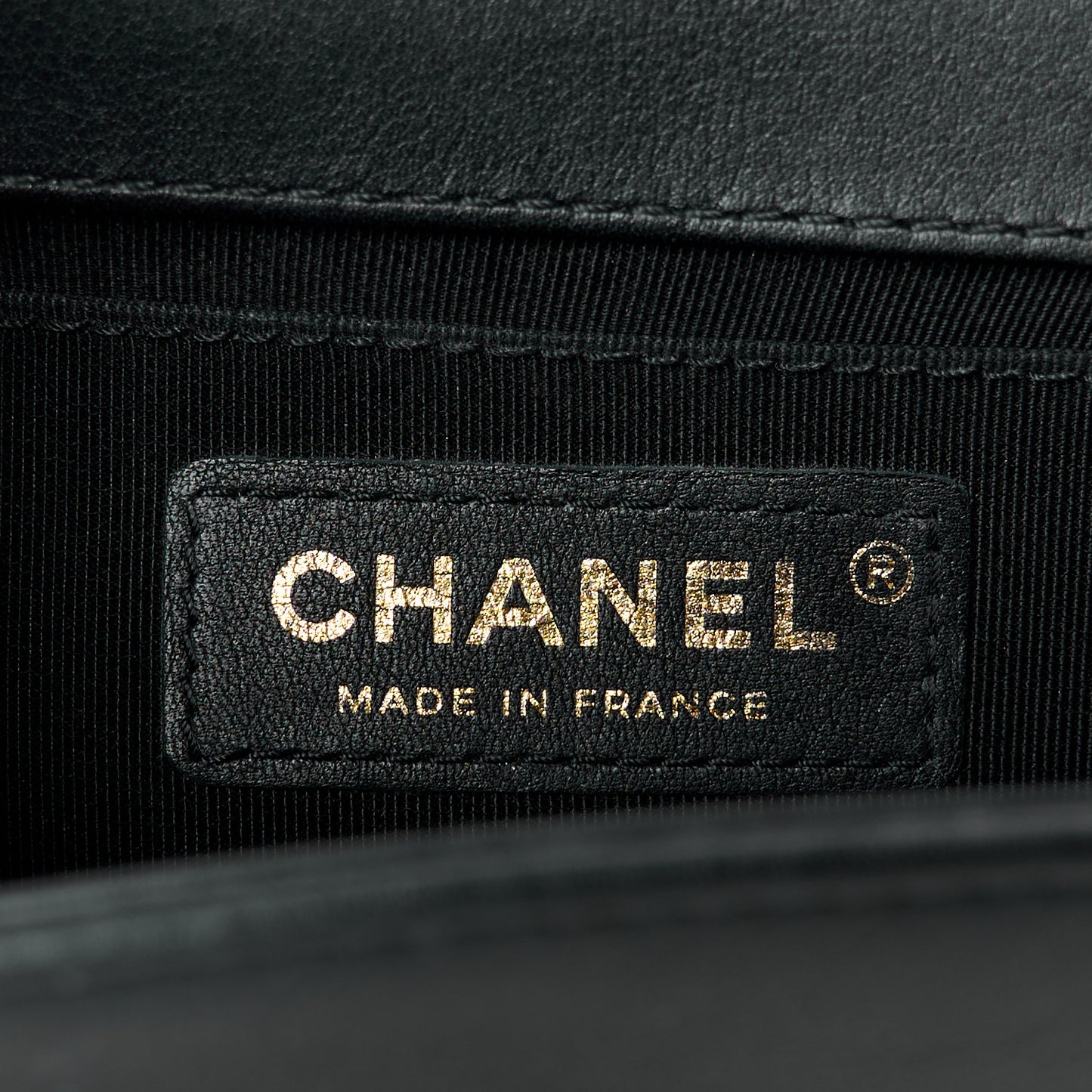 Lambskin Chevron Quilted Small Boy Flap Black