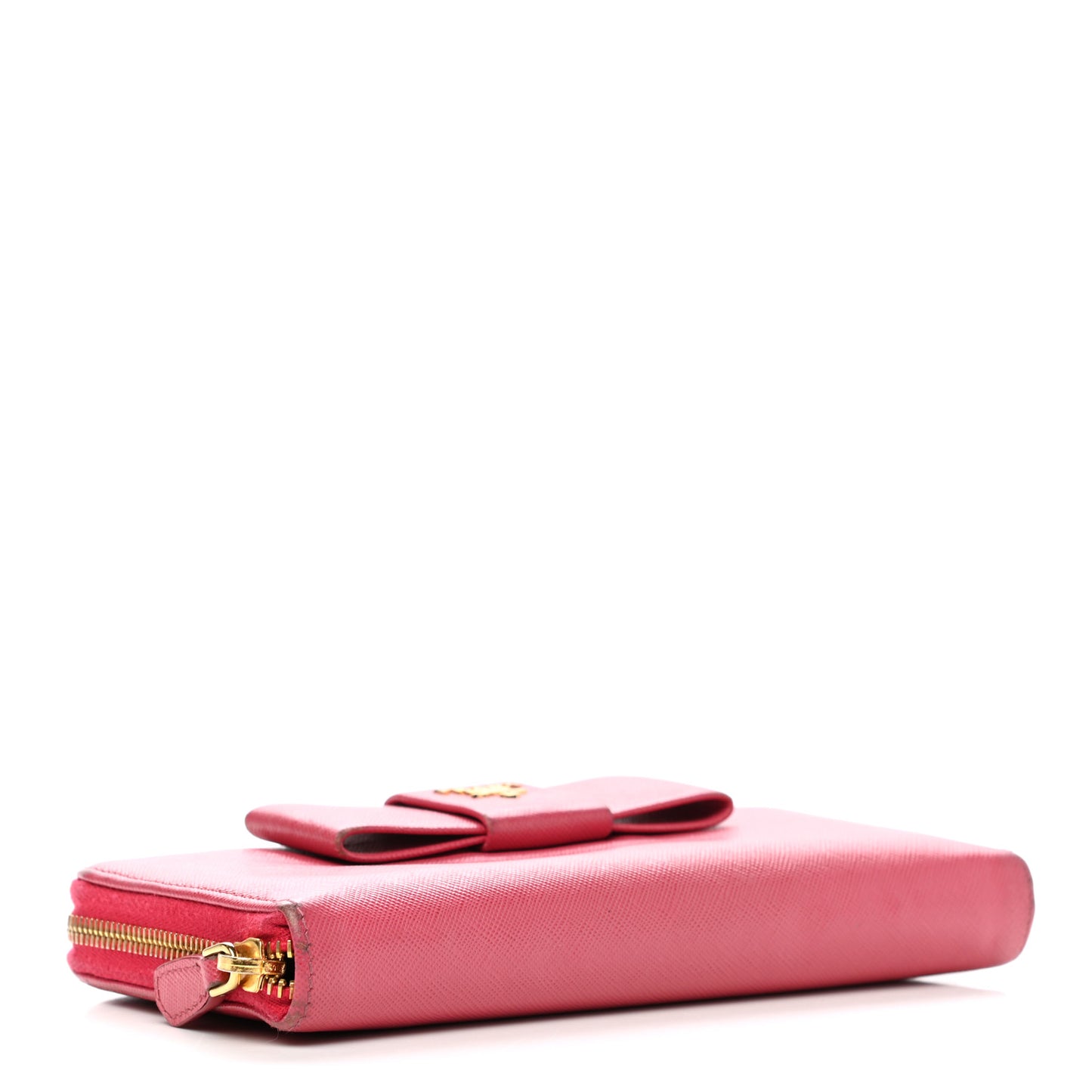 Saffiano Fiocco Bow Zip Around Wallet Peonia