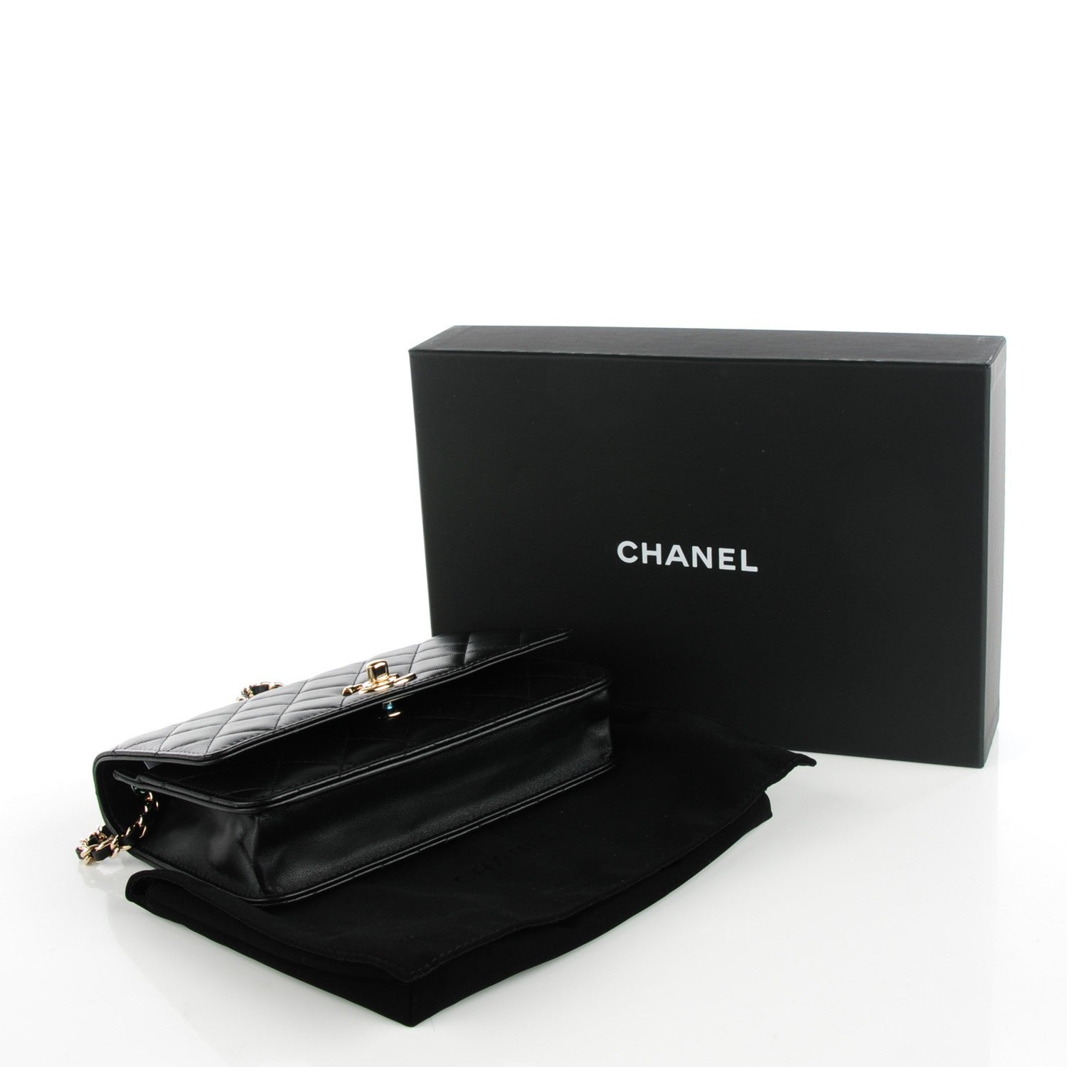 Chanel Lambskin Quilted Trendy CC Wallet On Chain WOC Black 5 of 9