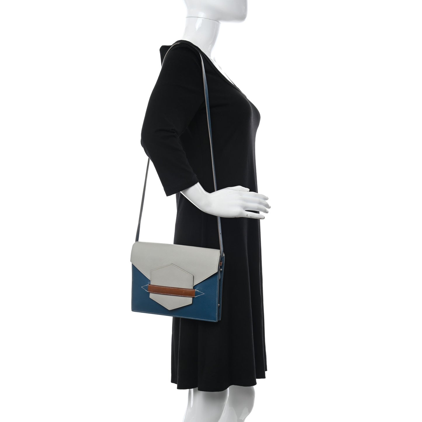Evercolor Faco Clutch Bleu Izmir Gris Perle Gold