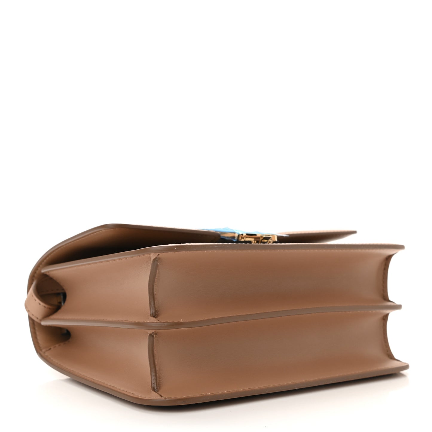 Calfskin Tartan Print Small TB Bag Light Fawn