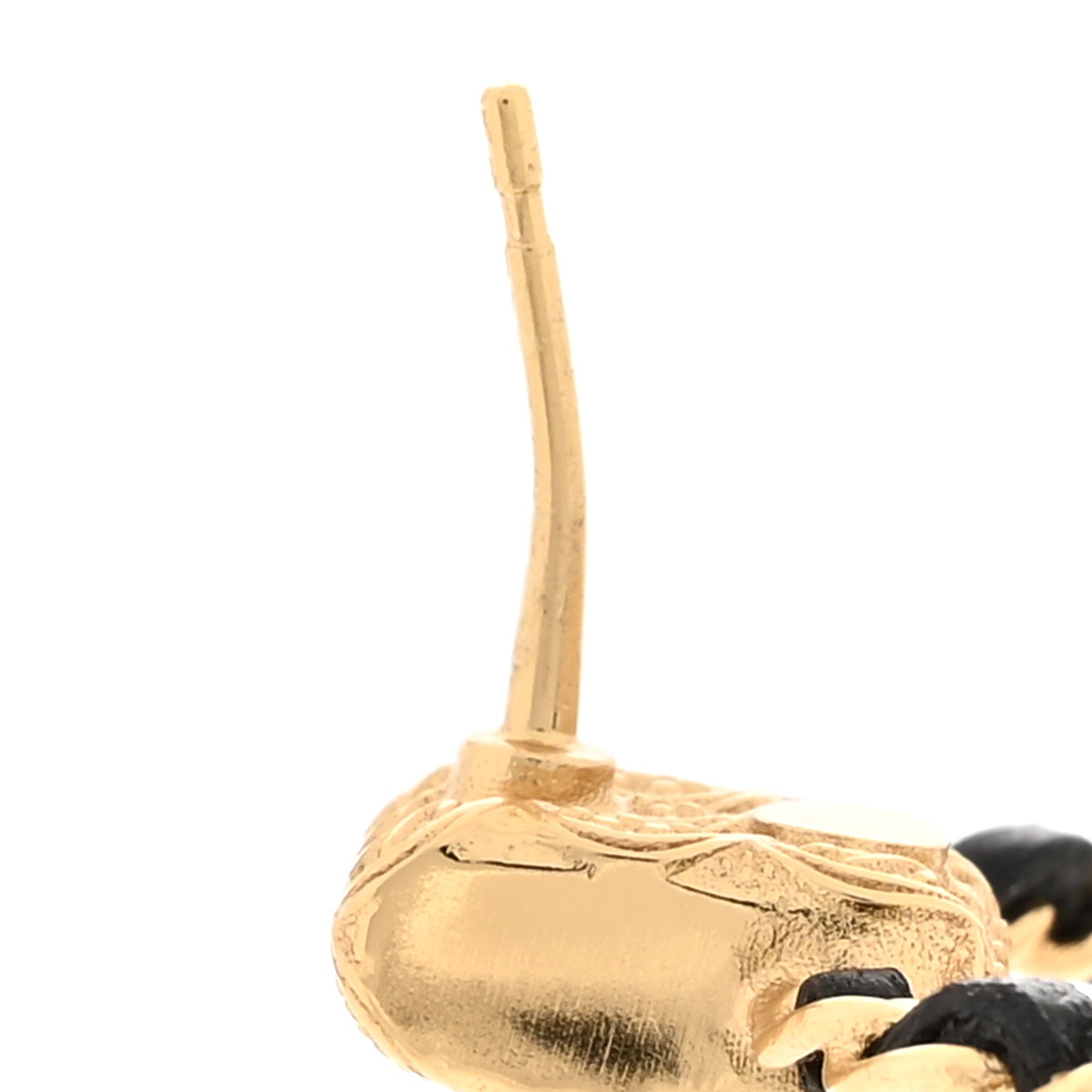 Metal Lambskin Quilted CC Chain Flap Bag Earrings Gold Black