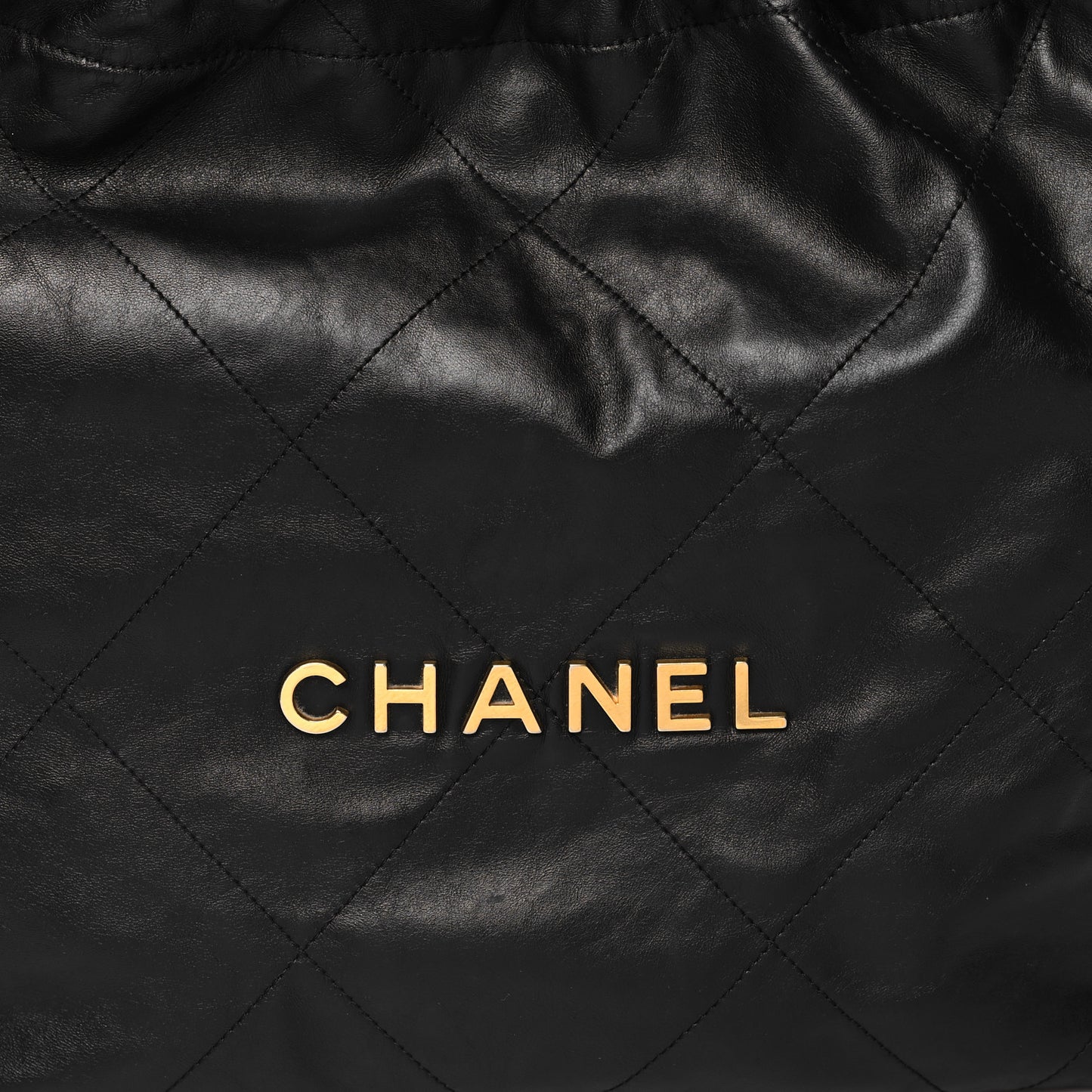 Shiny Calfskin Quilted Small Chanel 22 Black
