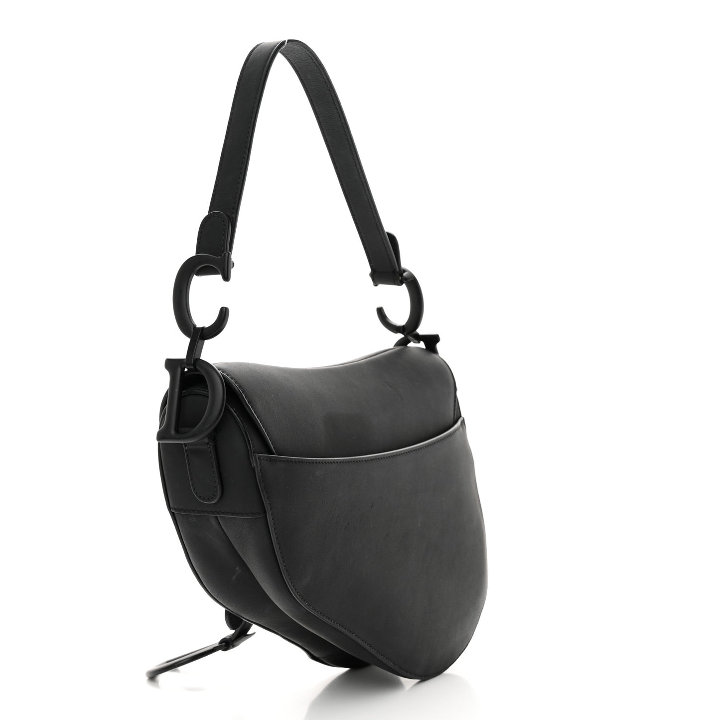 Ultra Matte Calfskin Saddle Bag Black