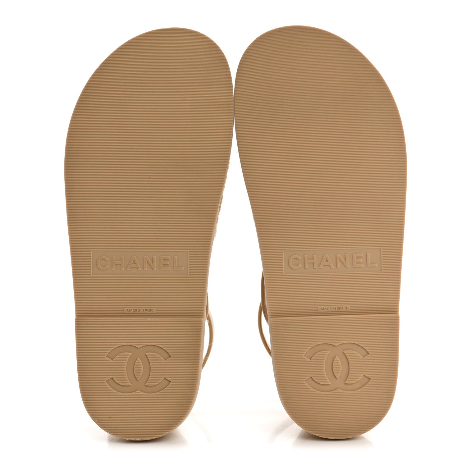 Chanel Lambskin Espadrille Sandals 36 Beige 6 of 10