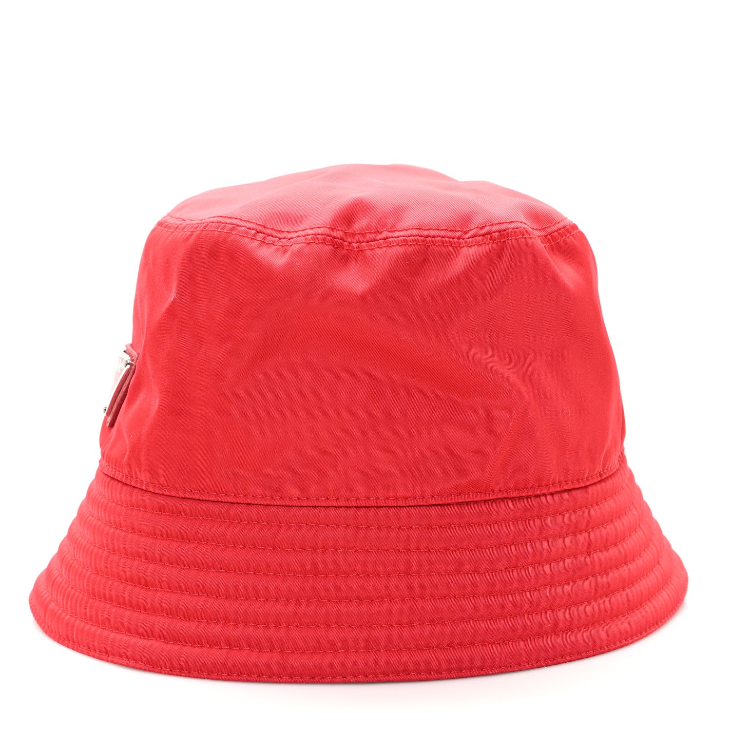 Prada Re-Nylon Metal Triangle Logo Womens Bucket Hat M Rosso 4 of 8