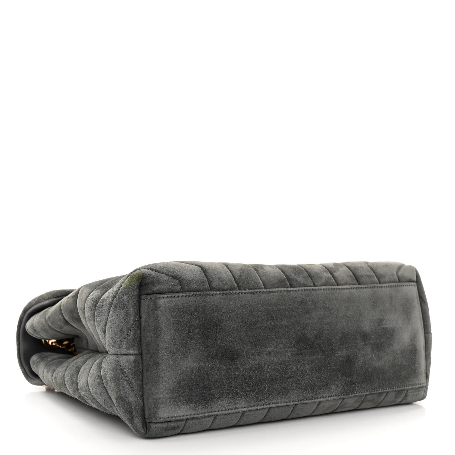 Saint Laurent Suede Y Quilted Monogram Medium Loulou Chain Satchel Storm 4 of 10