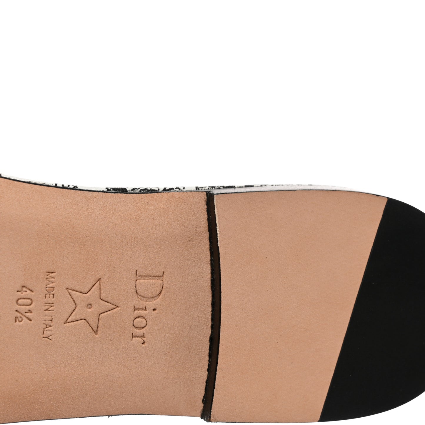 Canvas Plan de Paris Embroidered Dway Flat Slide Sandals 40.5 Off White Black
