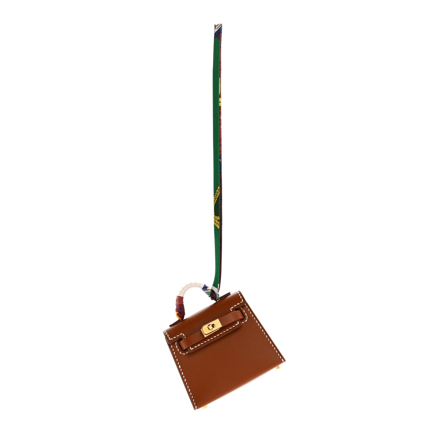 Tadelakt Mini Kelly Twilly Bag Charm Fauve