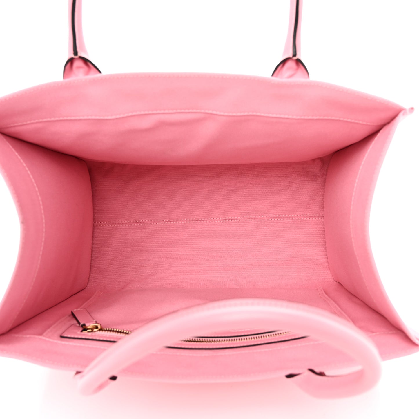 Canvas Suppler Calfskin Cabas GV Signature Tote Pink