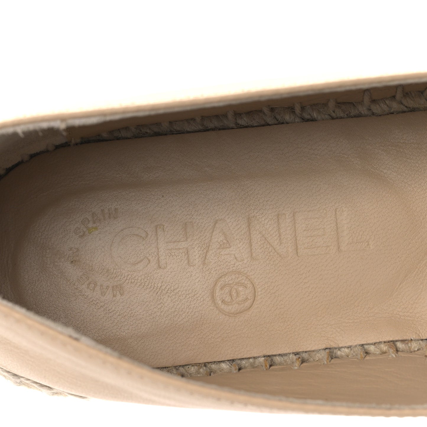 Lambskin CC Espadrilles 39 Beige Black