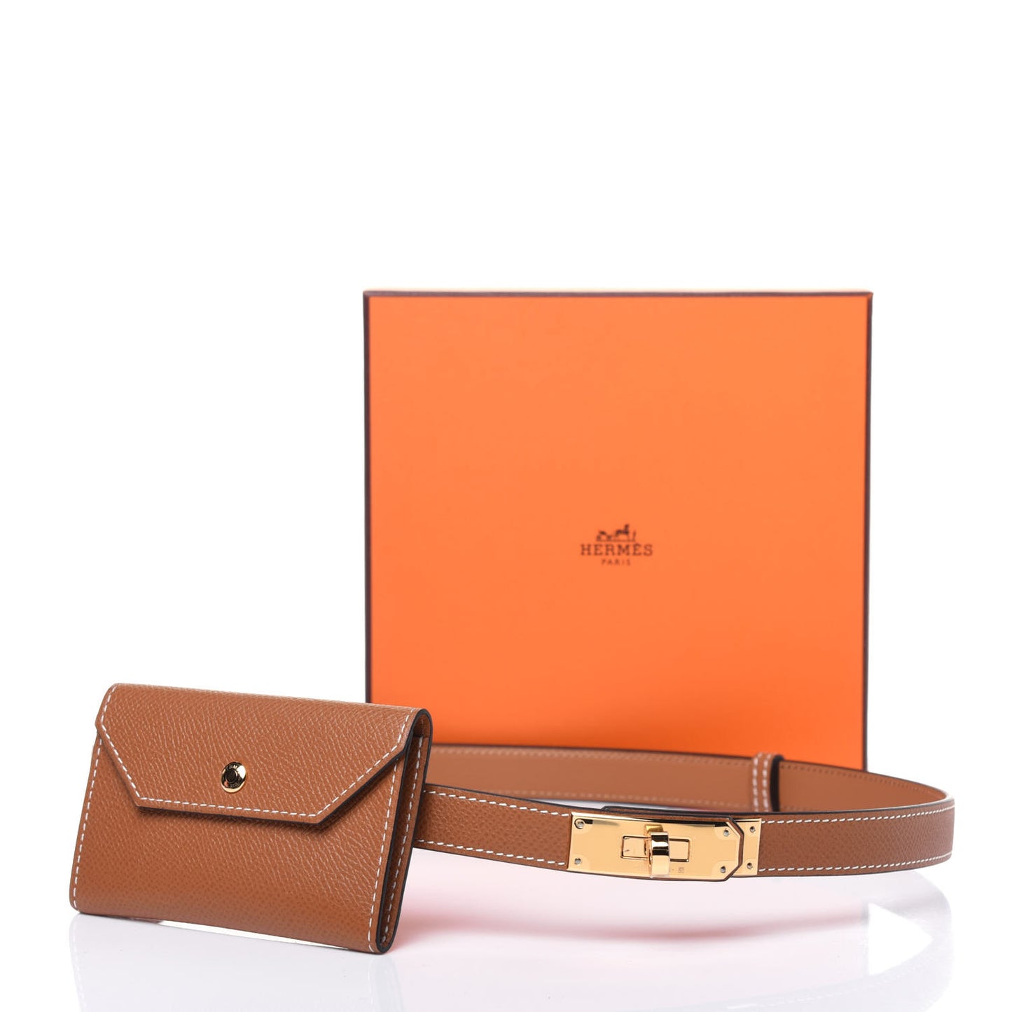 Epsom Kelly Pocket Belt Gold