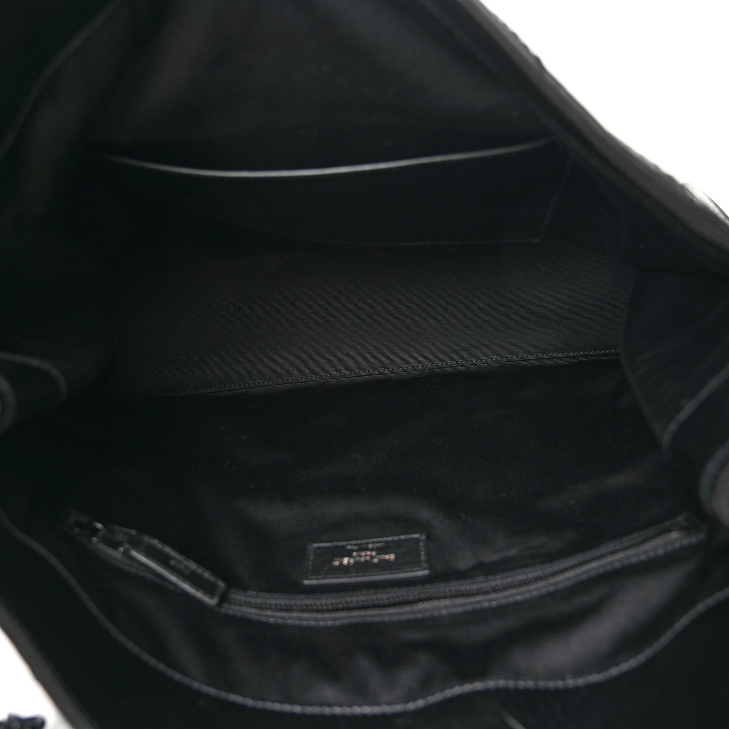 Crinkled Calfskin Matelasse Monogram Large Niki Shopper Tote Black
