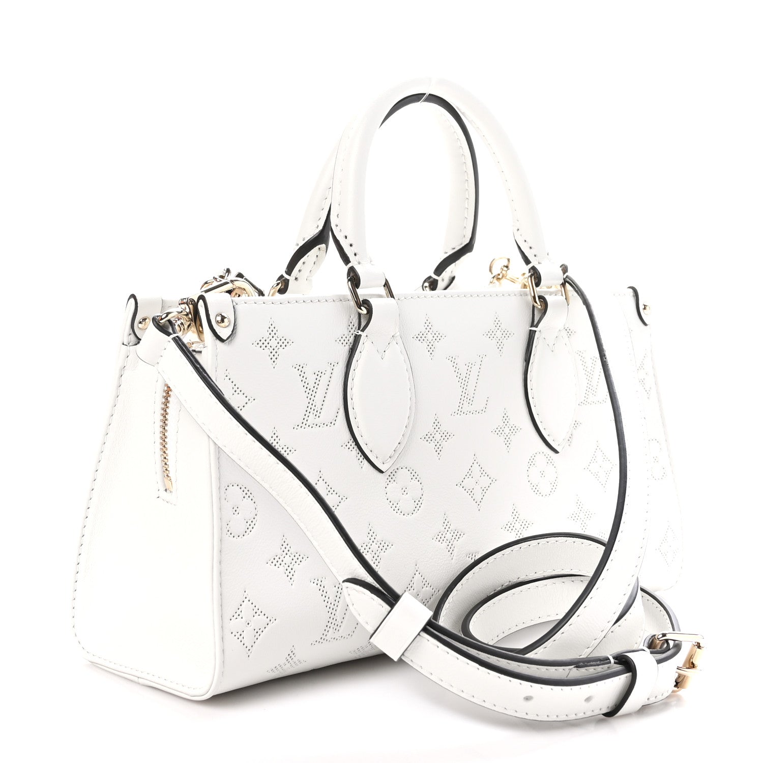 Louis Vuitton Calfskin Embossed Monogram OnTheGo East West White 3 of 10