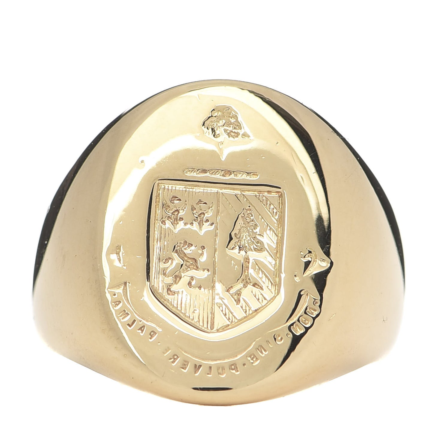 18K Yellow Gold Oval Crest Signet Ring 51 5.75