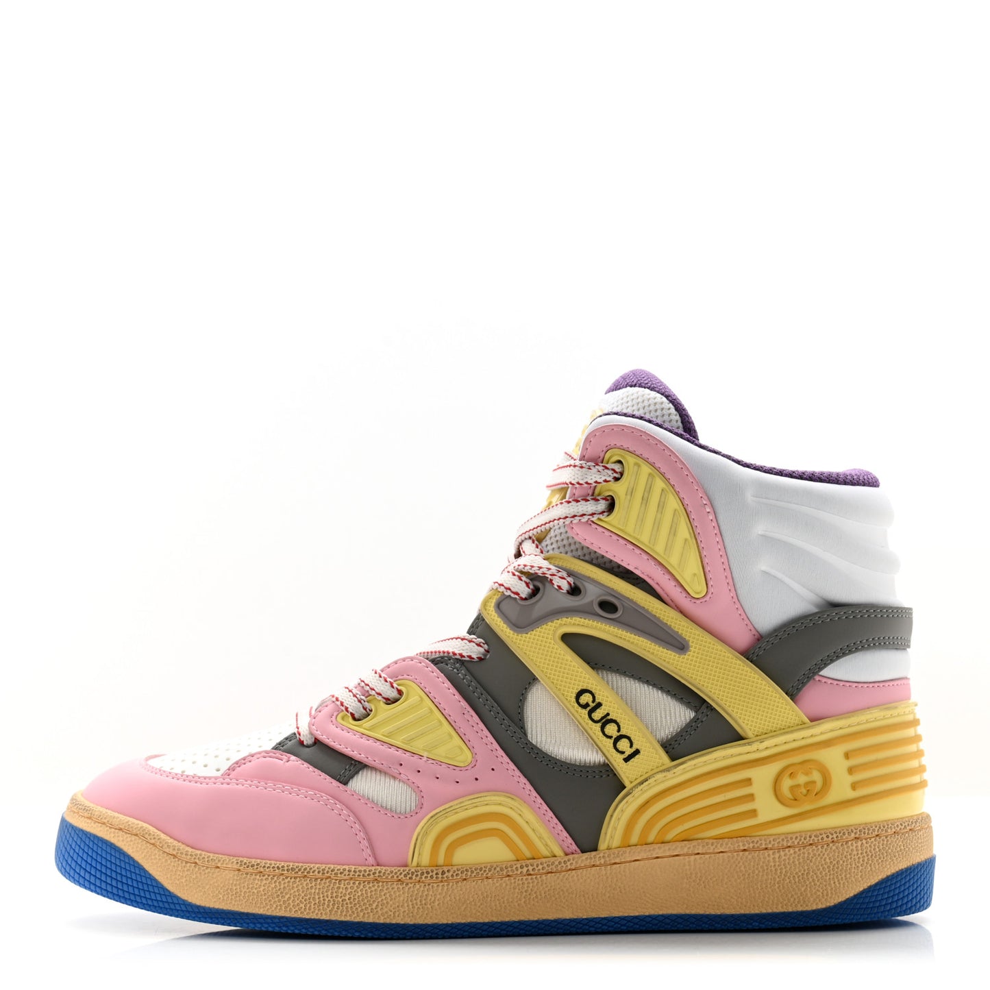 Demetra Womens Basket High Top Sneakers 37.5 Pink Purple White