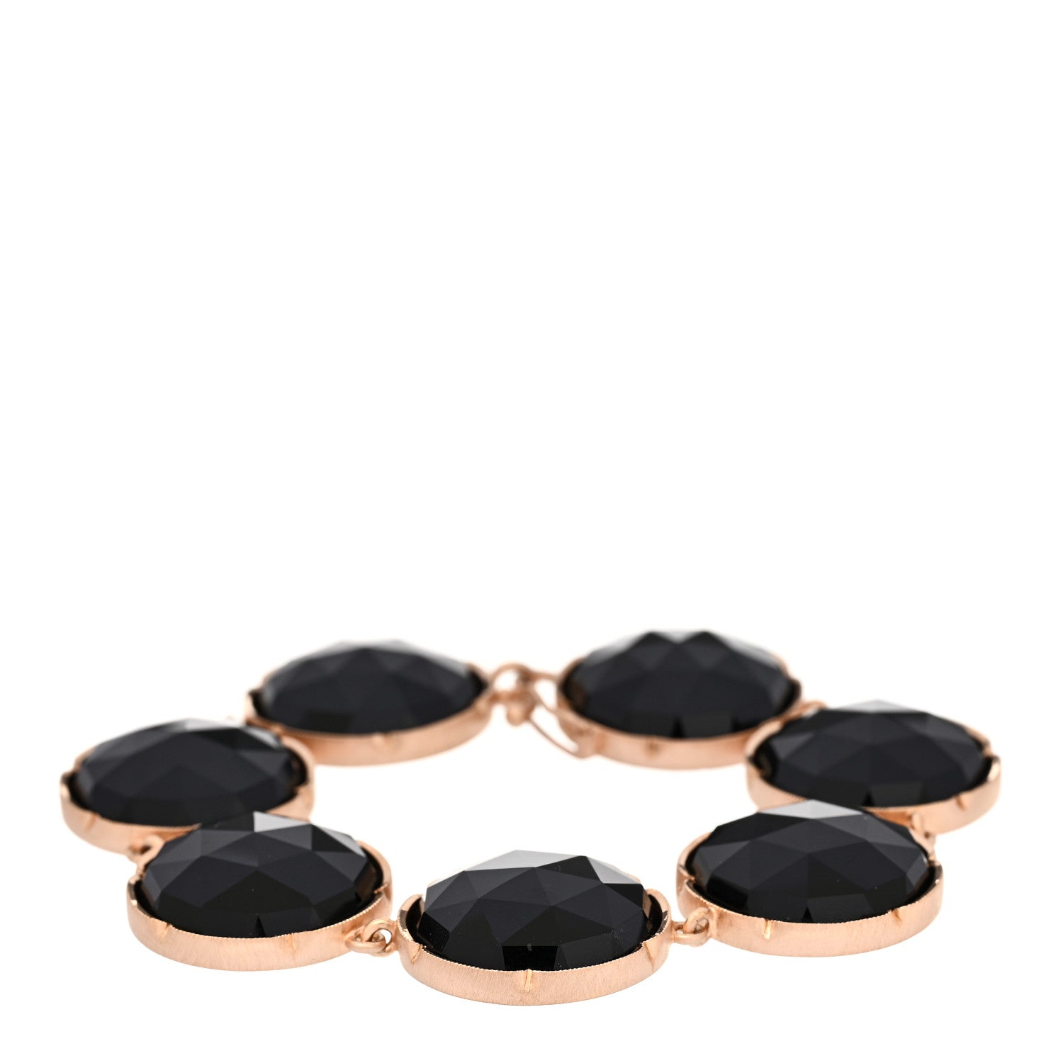 Irene Neuwirth 18K Rose Gold Black Onyx Large Classic Link Bracelet 1 of 3