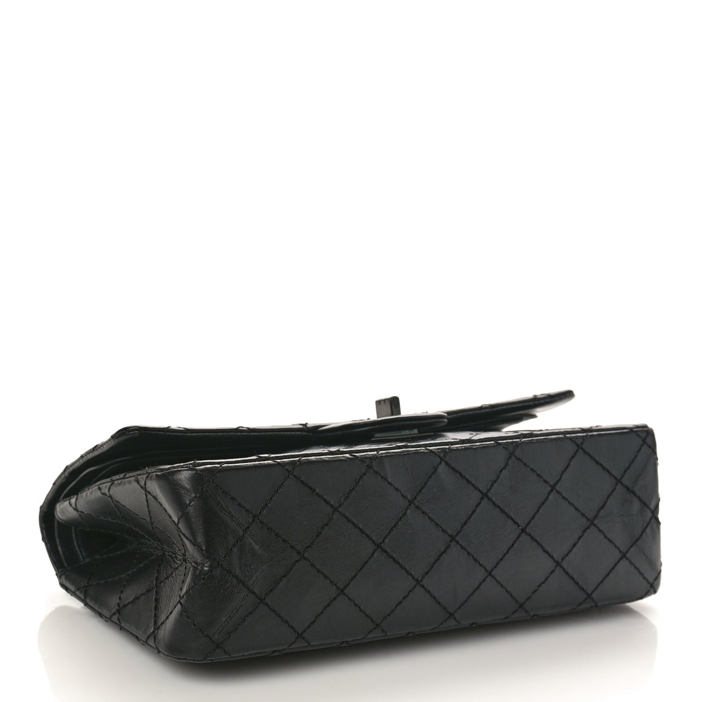 Aged Calfskin Quilted 2.55 Reissue 225 Flap So Black