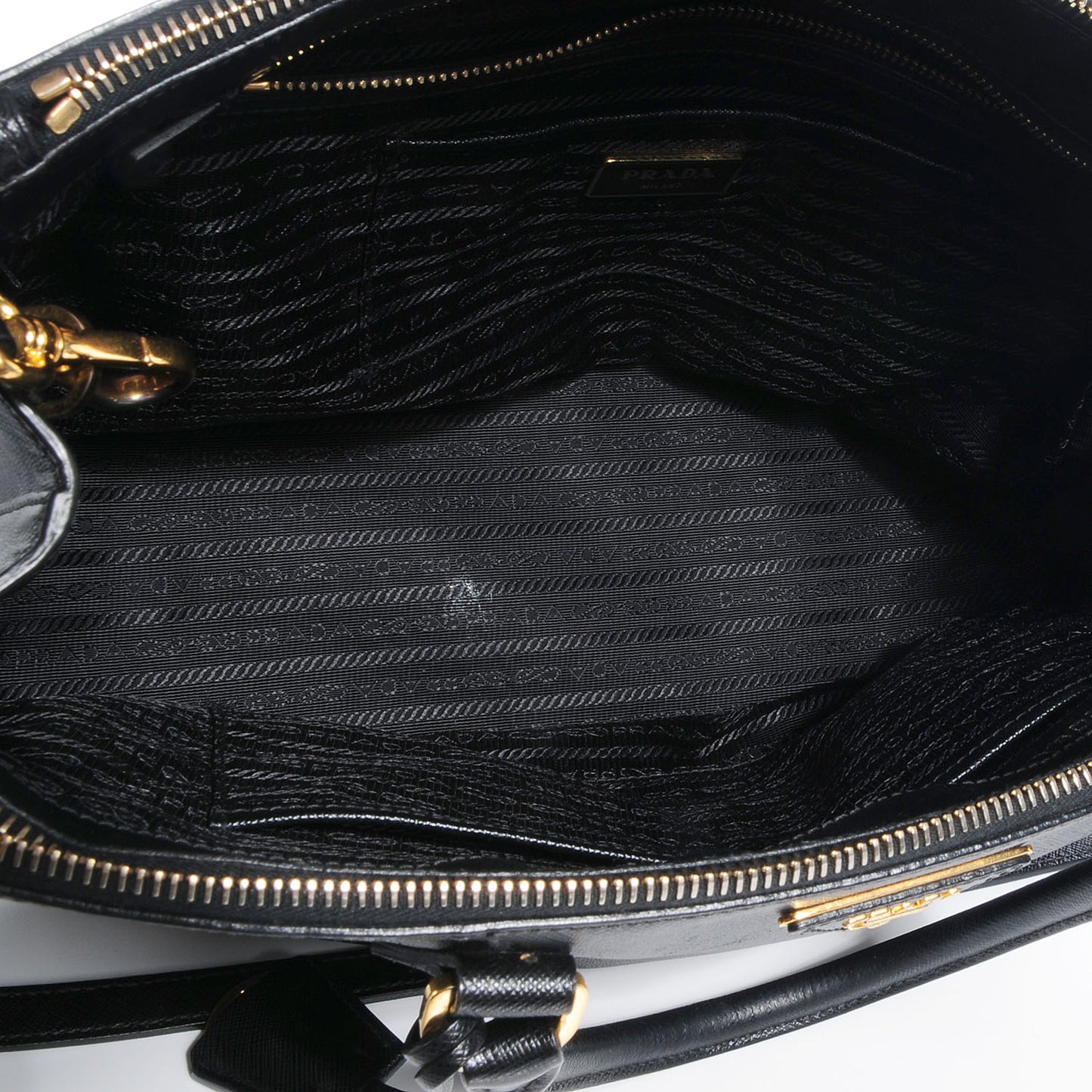 Saffiano Lux Double Zip Medium Tote Nero Black