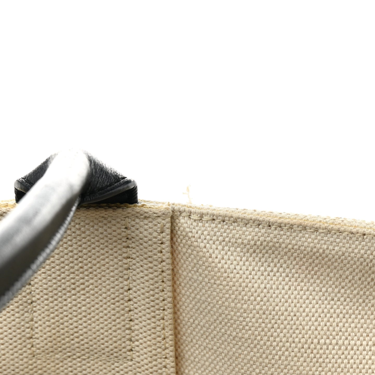 Canvas Intrecciato Large Arco Tote Beige Black
