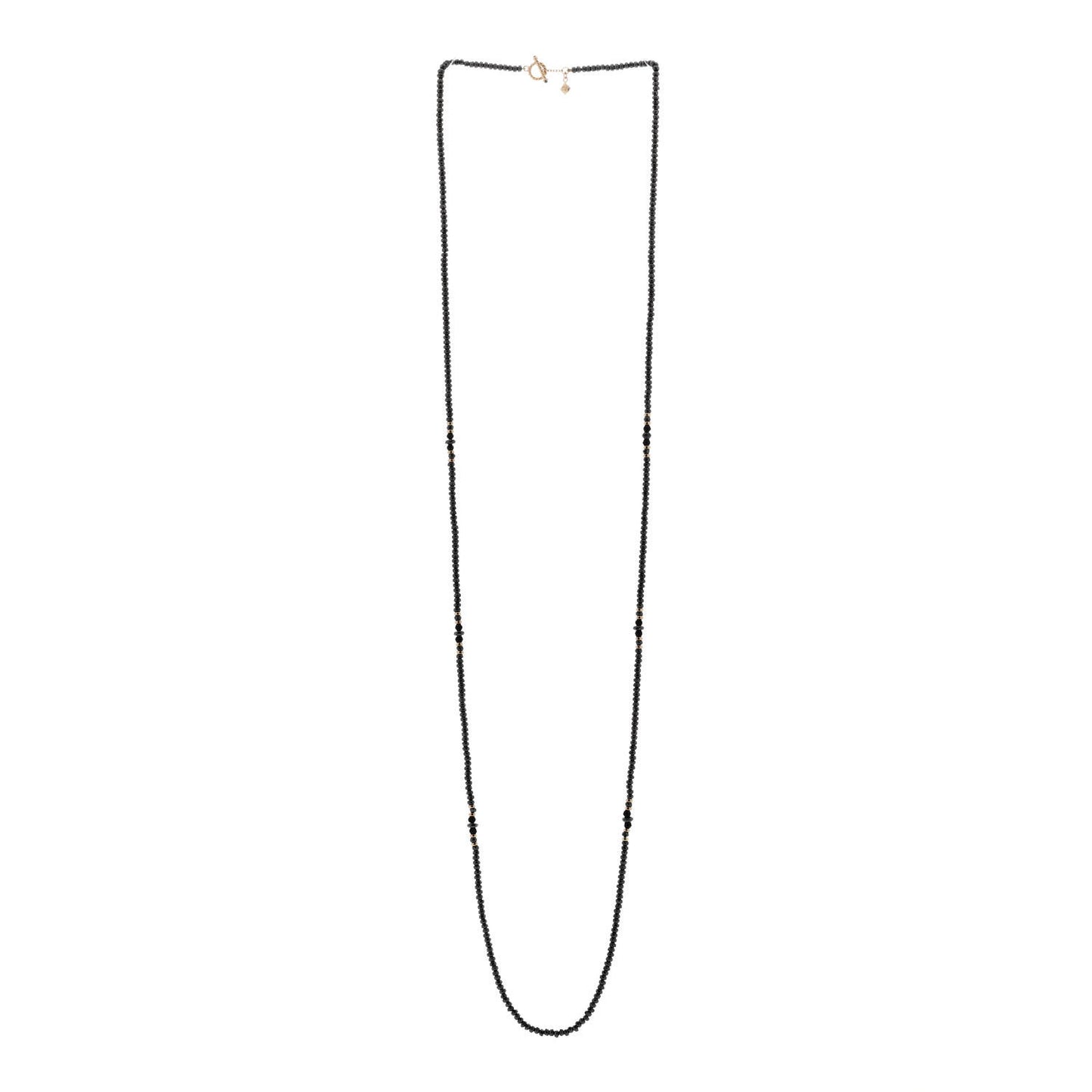 18K Yellow Gold Hematine Black Onyx Cable Berries Tweejoux Necklace 36"