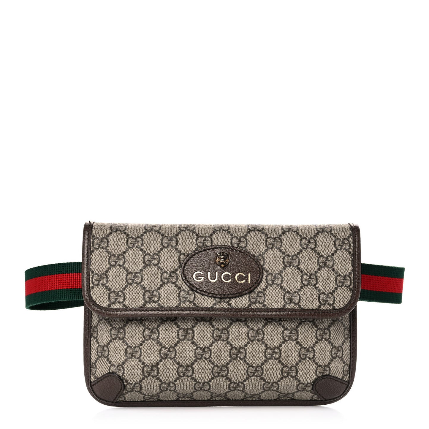 GG Supreme Monogram Neo Vintage Web Belt Bag Brown