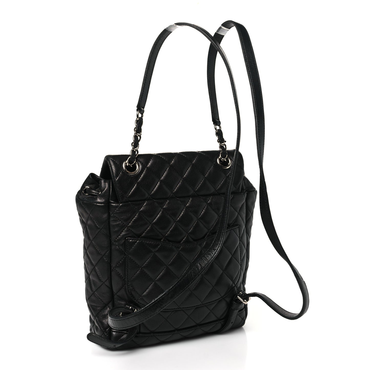Lambskin Quilted Small Urban Spirit Backpack Black