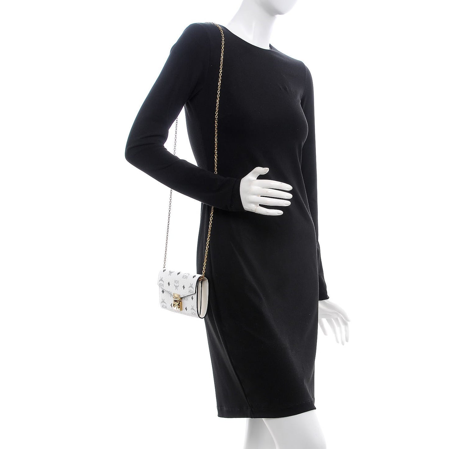 Visetos Large Patricia Wallet On Chain White