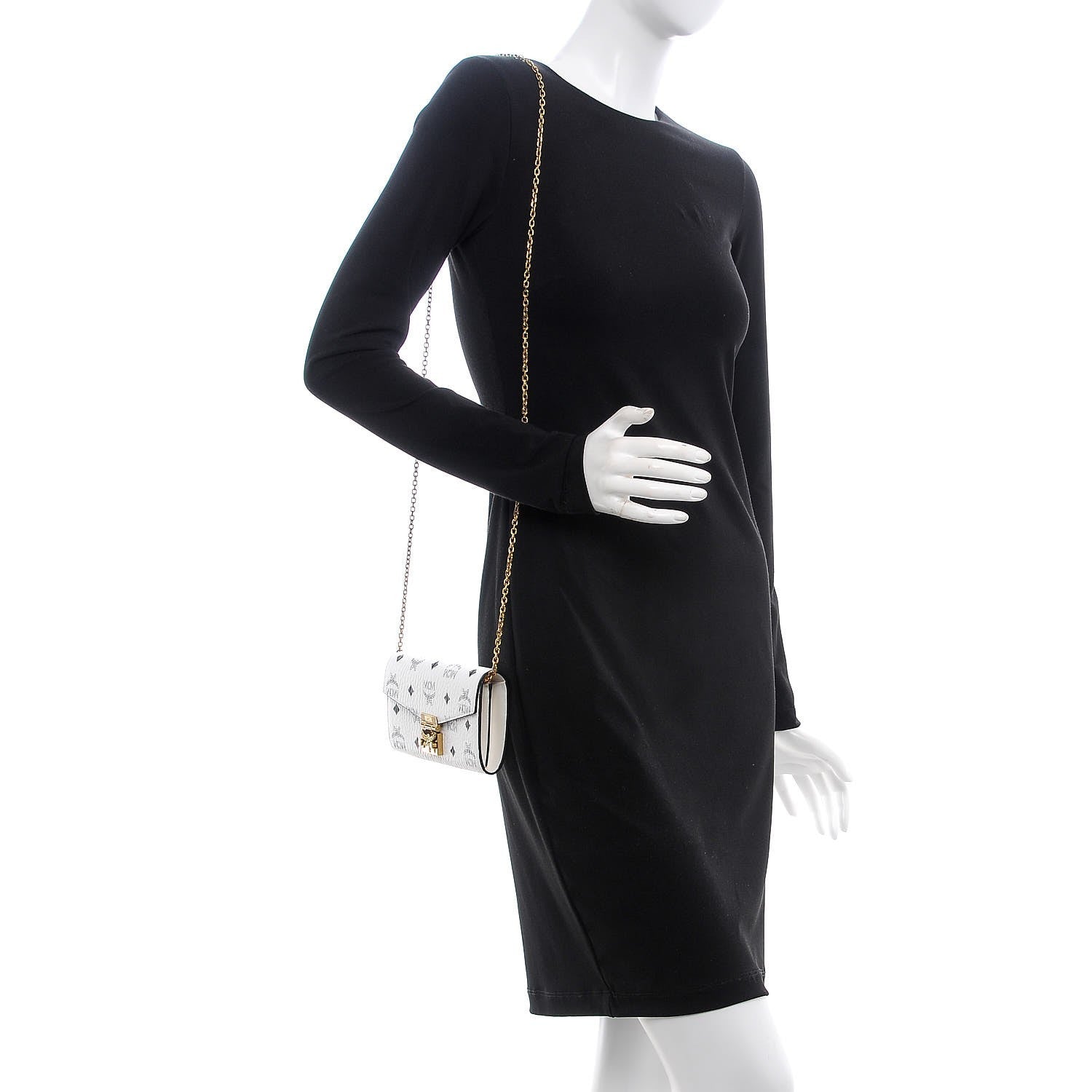 MCM Visetos Large Patricia Wallet On Chain White 2 of 9