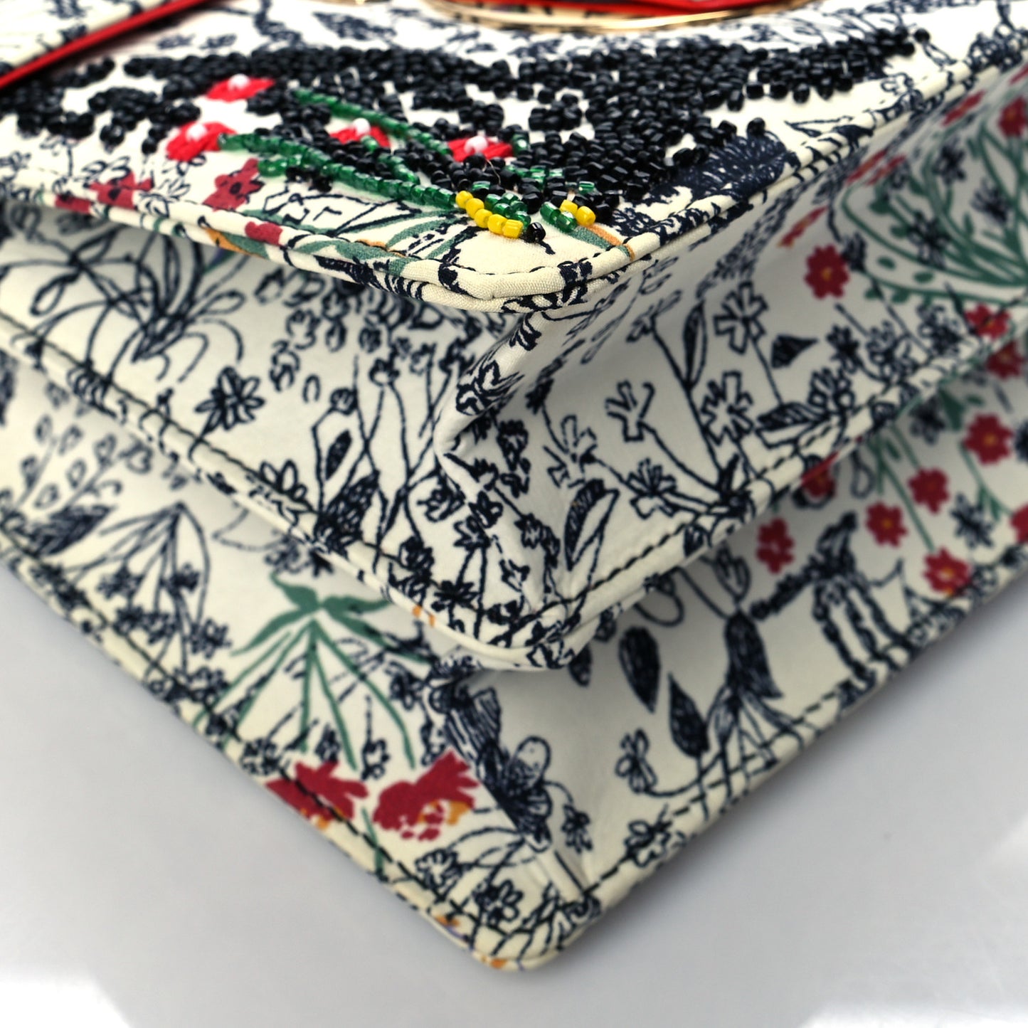 Satin Beaded Thalia Crossbody Bag White Multicolor