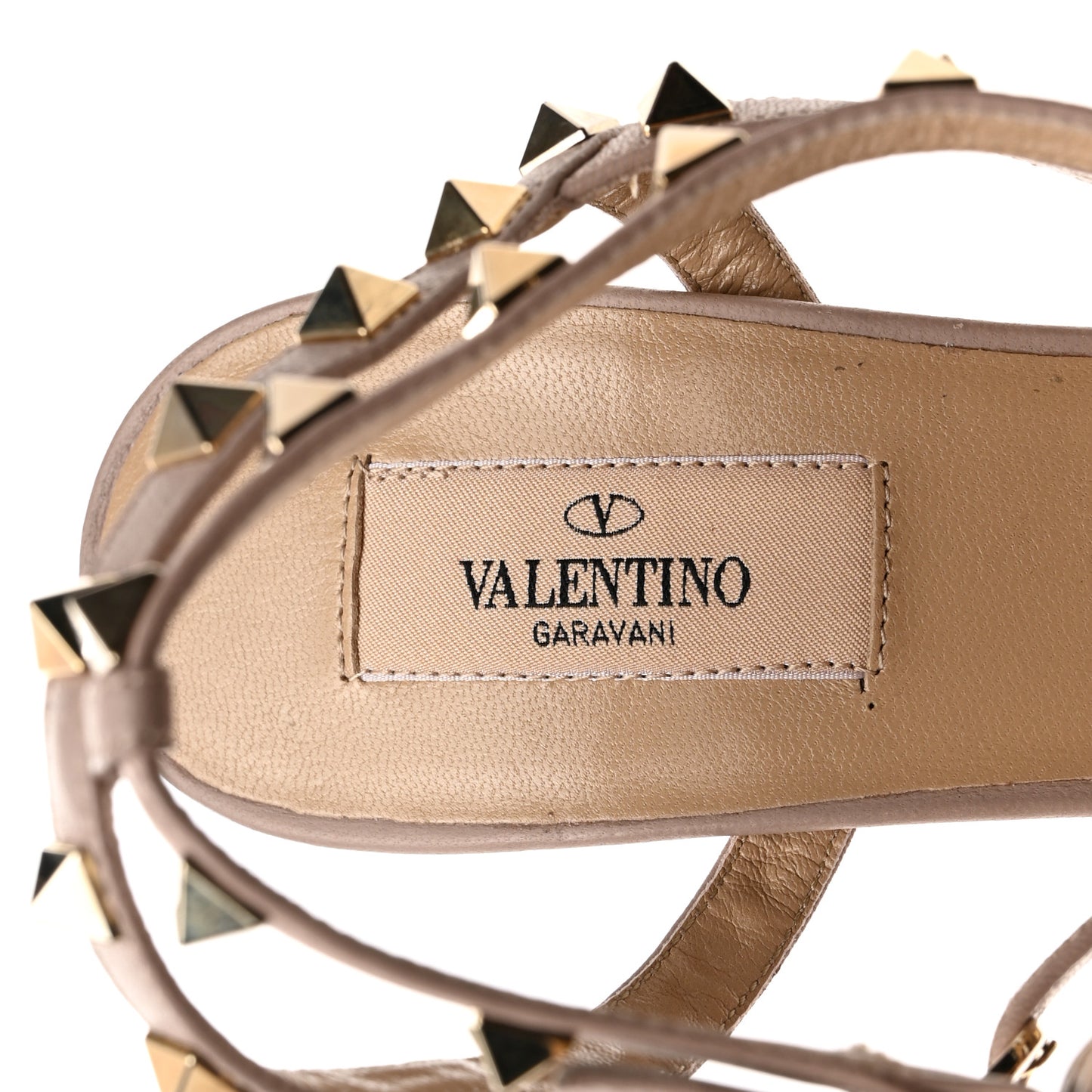 Calfskin Nappa Rockstud Ankle Strap 65mm Pumps 40 Brun Poudre