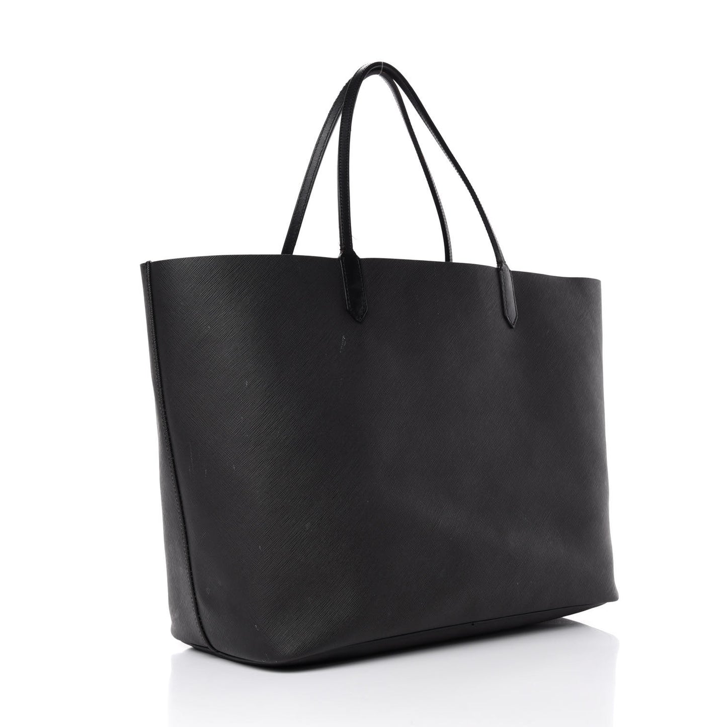 Textured Coated Canvas Print Large Antigona Tote Black