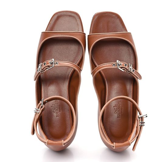 Goatskin Kirsten Sandals 38 Marron Glaise