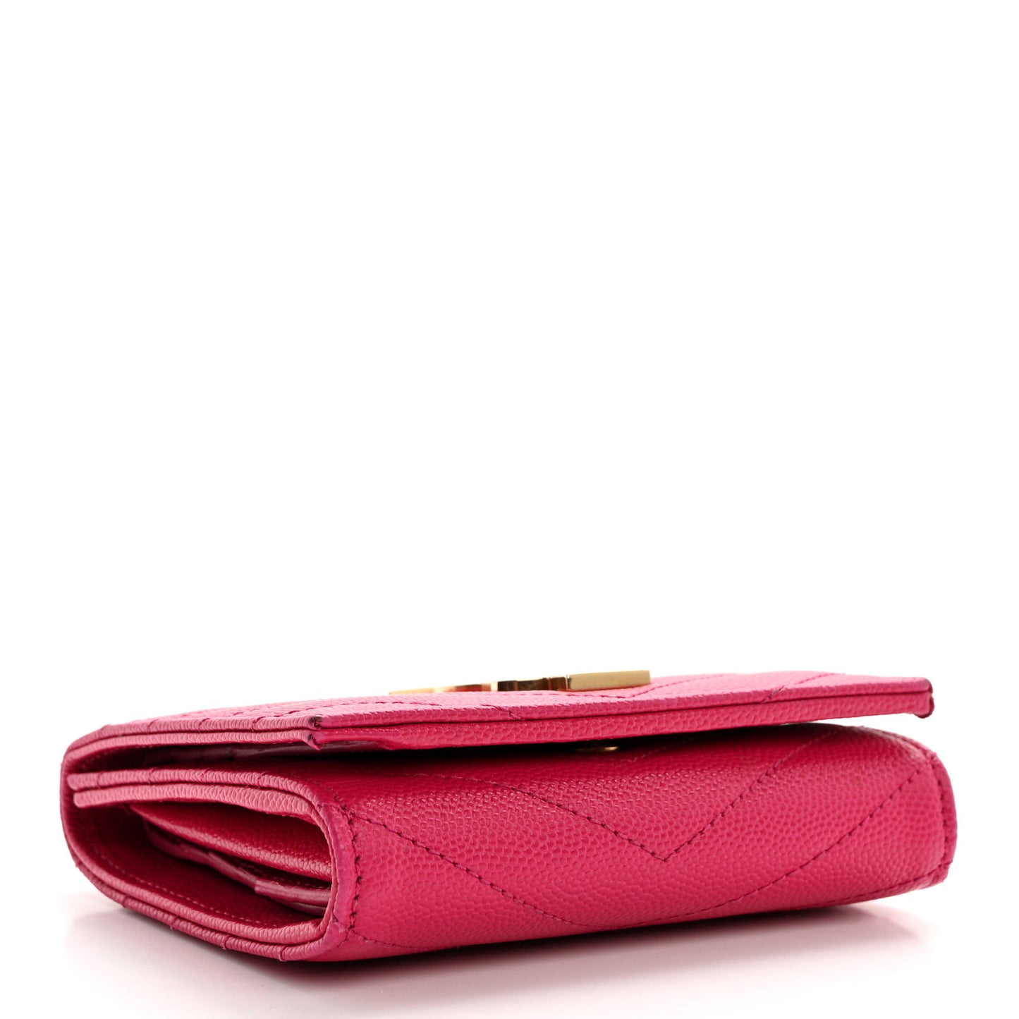 Grain De Poudre Matelasse Chevron Monogram Compact Wallet Bubblegum