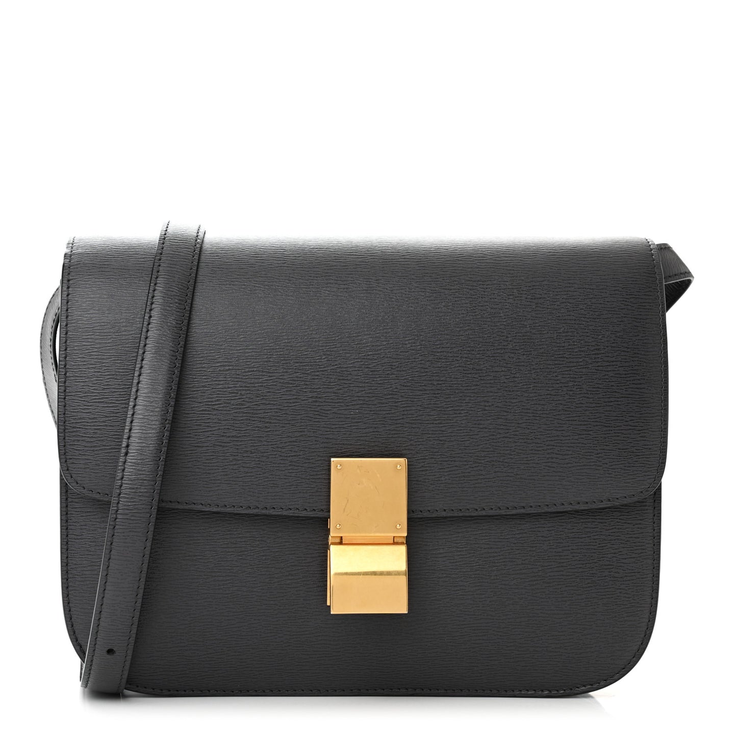 Liege Calfskin Medium Classic Box Flap Bag Liquorice