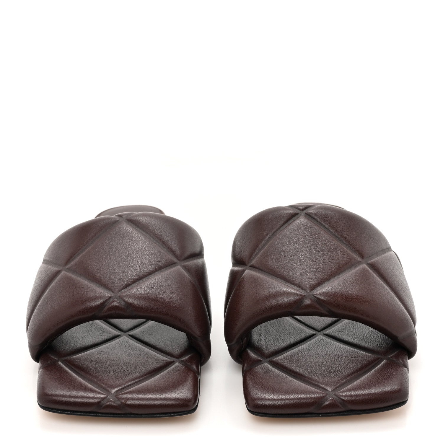 Bottega Veneta Nappa Quilted Rubber Lido Flat Sandals 36 Bitter Chocolate 2 of 8